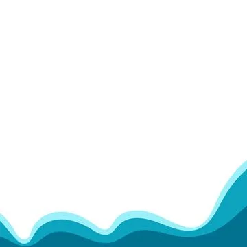Corner frame water design elements isolate. Waves frame vector Stock Illustration