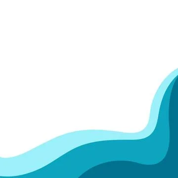 Corner frame water design elements isolate. Waves frame vector Stock Illustration