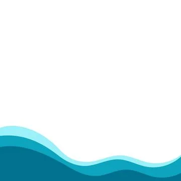 Corner frame water design elements isolate. Waves frame vector Stock Illustration
