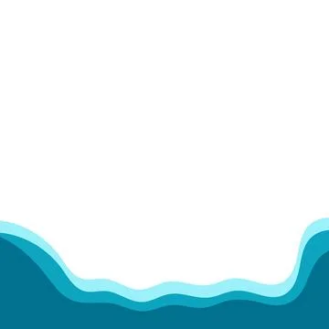 Corner frame water design elements isolate. Waves frame vector Stock Illustration