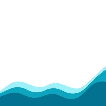 Corner frame water design elements isolate. Waves frame vector Stock Illustration