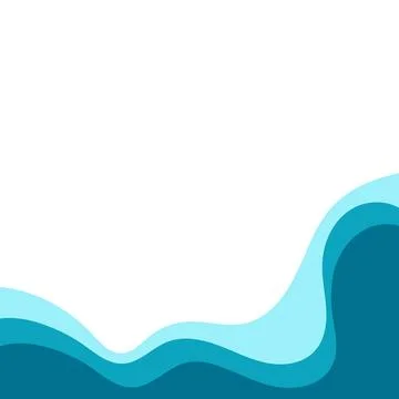 Corner frame water design elements isolate. Waves frame vector Illustrazione stock