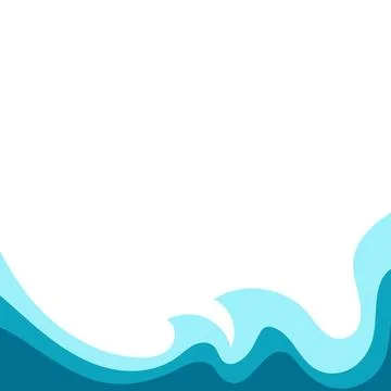Corner frame water design elements isolate. Waves frame vector Stock Illustration