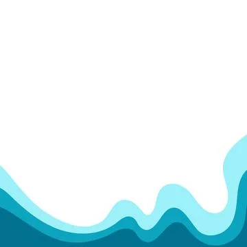 Corner frame water design elements isolate. Waves frame vector Stock Illustration