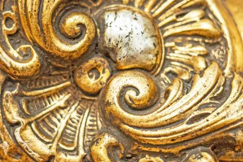 Corner of the gilded relief frame profile Stock Photos