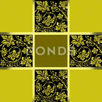 CORNER GOLD MOSAIC Stock Illustration