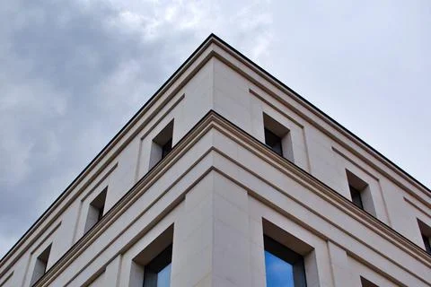 Corner of house with windows Stock Photos