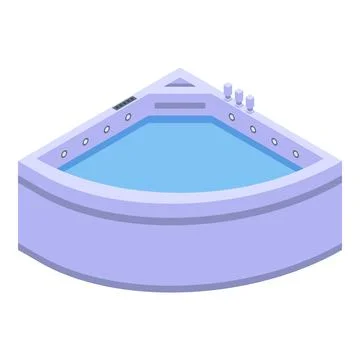 Corner jacuzzi icon, isometric style Stock Illustration