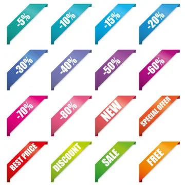 Corner labels Stock Illustration