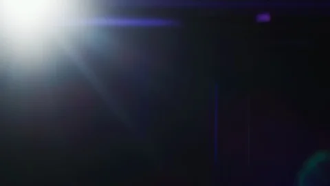 Corner Light Gowing Subsiding Real Lens Flare Black Background Anamo Video stock 89326903