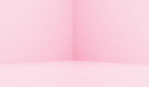 Corner of light pink room in the 3d. Pink background, 3d render Stock Illustration