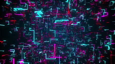 Corner lines, computer generated. 3d rendering digital background 库存影片 150190211