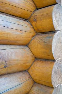 The corner of a log house Stock Photos