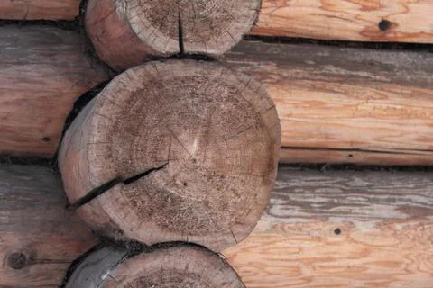 Corner of the log walls Stock Photos