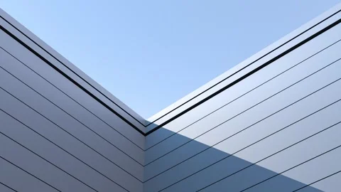 Corner minimal architecture, modern building design Stock Footage 265583016