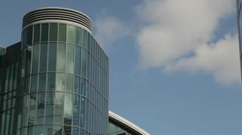 Corner of modern office block Stock Footage 12229847