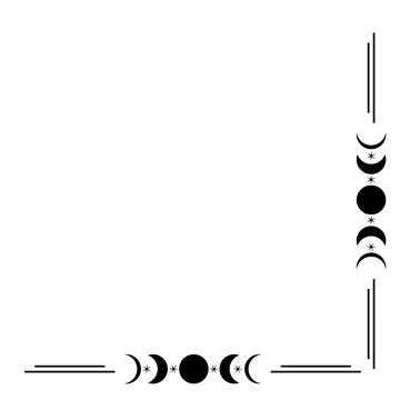Corner moon border Stock Illustration