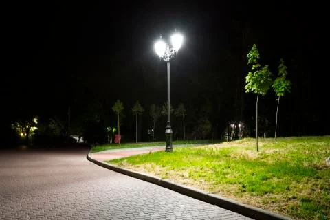 Corner Night Park Stock Photos