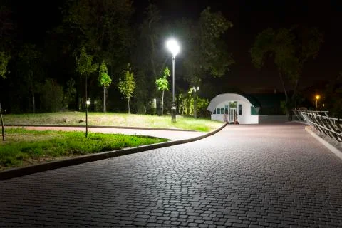 Corner Night Park Stock Photos