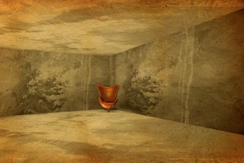 Corner of old grunge interior Stock Illustration