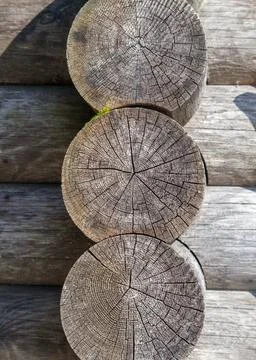 Corner of an old loghouse Stock Photos