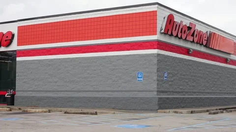 Corner pan of Auto Zone Stock Footage 142974897