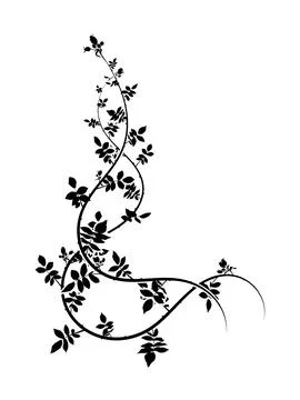 Corner pattern weaving rose hip from bottom to top イラスト素材