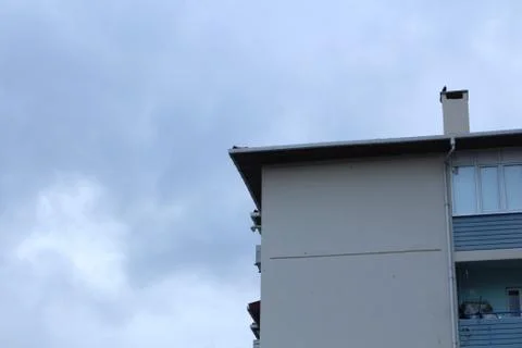 Corner perspective of a concrete block Stock Photos