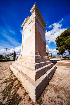 Corner Perspective of the Roman Tower Base Stock Photos