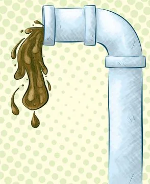 Corner Pipe with Brown Sludge Stock Illustration