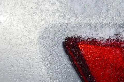 The corner of the rear-view light on the gray Stock Photos