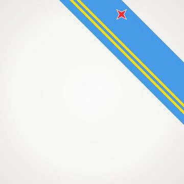 Corner ribbon flag of Aruba Stock Illustration