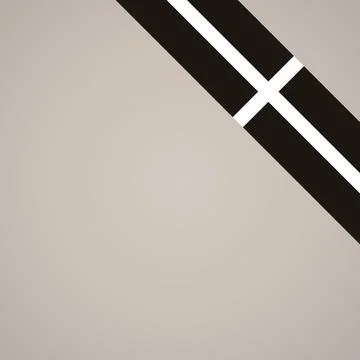 Corner ribbon flag of Cornwall Stock Illustration