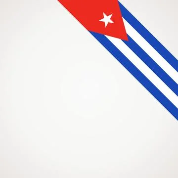 Corner ribbon flag of Cuba Stock Illustration