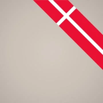 Corner ribbon flag of Denmark Stock Illustration