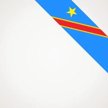 Corner ribbon flag of DR Congo Stock Illustration