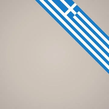 Corner ribbon flag of Greece Stock Illustration