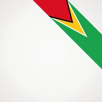 Corner ribbon flag of Guyana Stock Illustration