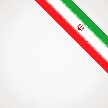 Corner ribbon flag of Iran Stock Illustration