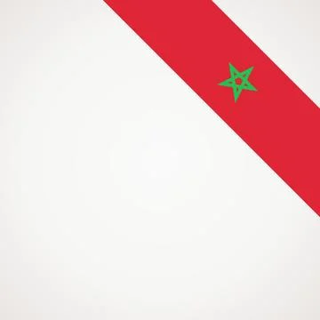Corner ribbon flag of Morocco Stock Illustration