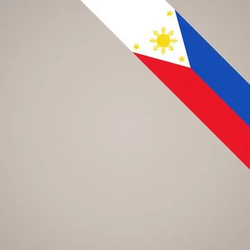 Corner ribbon flag of Philippines Stock Illustration