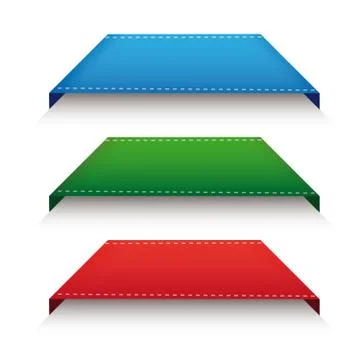 Corner ribbon set vector Illustrazione stock