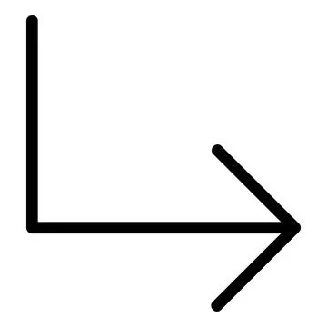 Corner right down arrow Vector Icon, Lineal style icon Stock Illustration