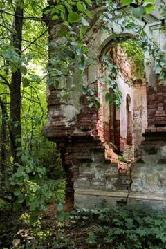 The corner of the ruined monastery. Fotos de archivo
