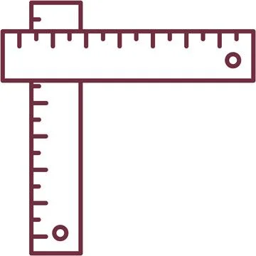 Corner ruler measure graphic vector icon on white Stock Illustration