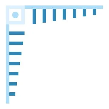 Corner ruler measuring tool for architectural drafting Illustrazione stock
