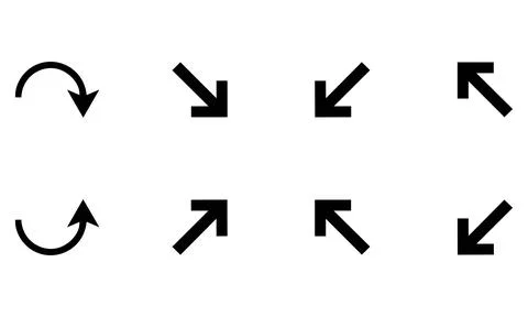 Corner Scaling and Rotation Arrow Vector Set Stock Illustration
