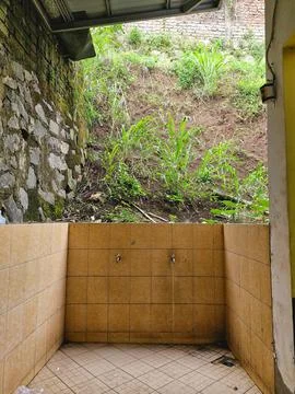 A corner of a simple shower area Stock Photos