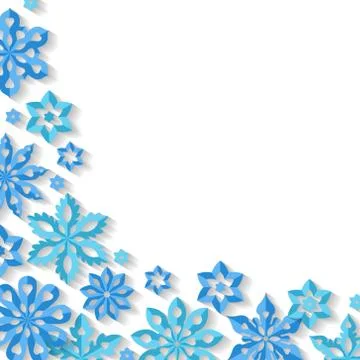 Corner snowflake background. Illustrazione stock