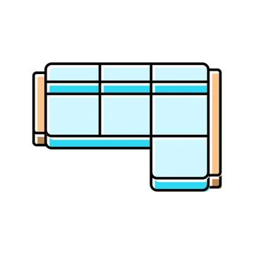 Corner sofa top view color icon vector illustration Stockillustratie